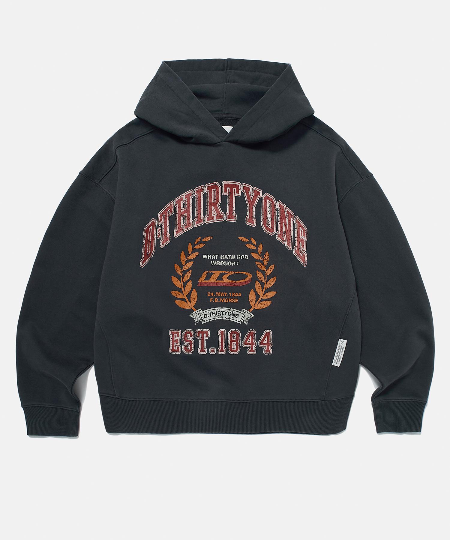 Dirty One College 1844 Pigment Hoodie (Charcoal) Charcoal/1