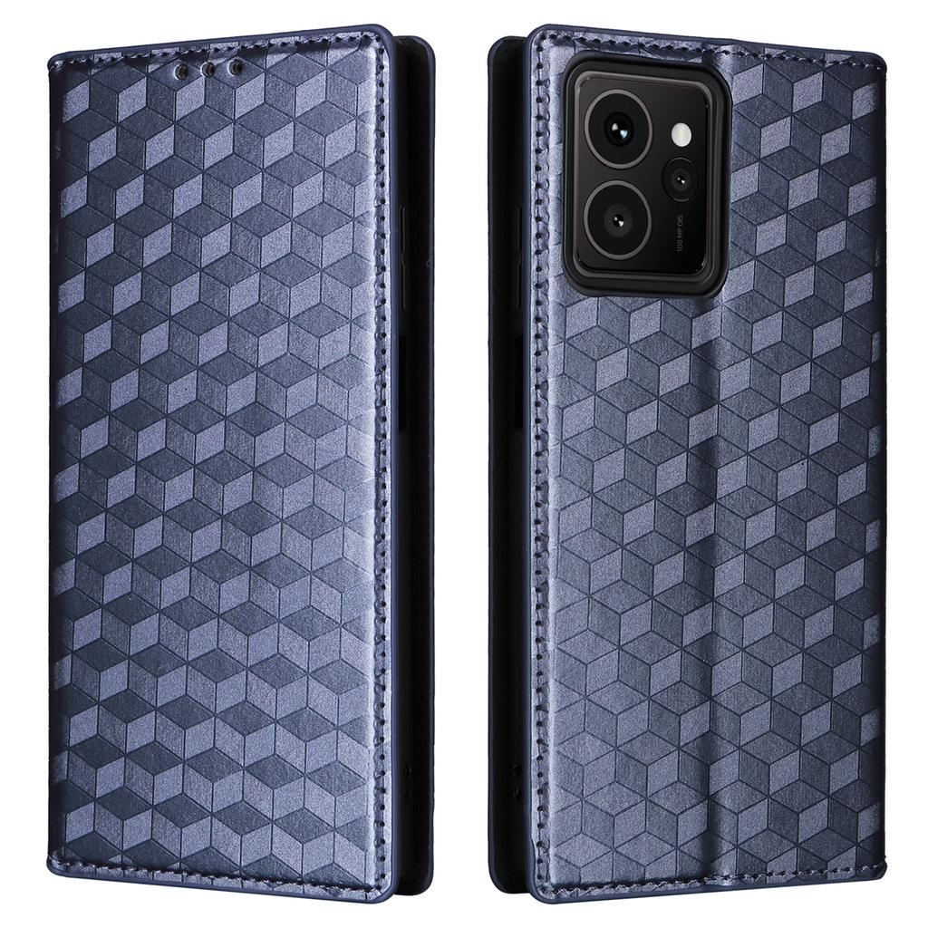 Für HMD Skyline Brieftasche Hülle Rauten geprägtes Leder Handyhülle