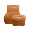 Customizable Mazda Leather Lumbar Support & Neck Pillow Set for Cars—Memory Foam, Cowhide, with Option to Add Logo