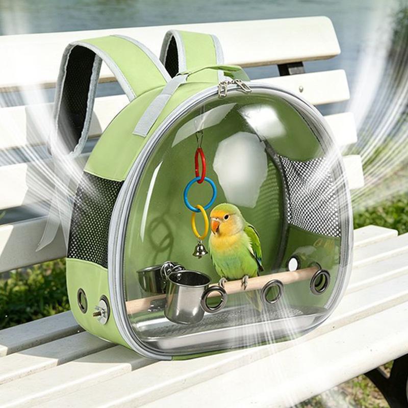 Transparent Bird Backpack Bird Carrier Travel Bag for Birds ParrotS Small Pet Acrylic Portable Bird Cage Outdoor Travel Hiking