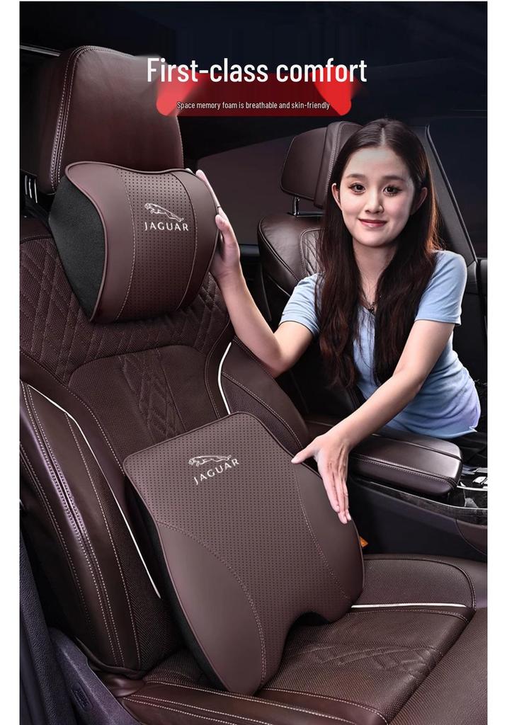 Compatible with Jaguar XEL, XFL, E-PACE, XE, XF, XJ headrests and neck pillows, interior trim accessories.