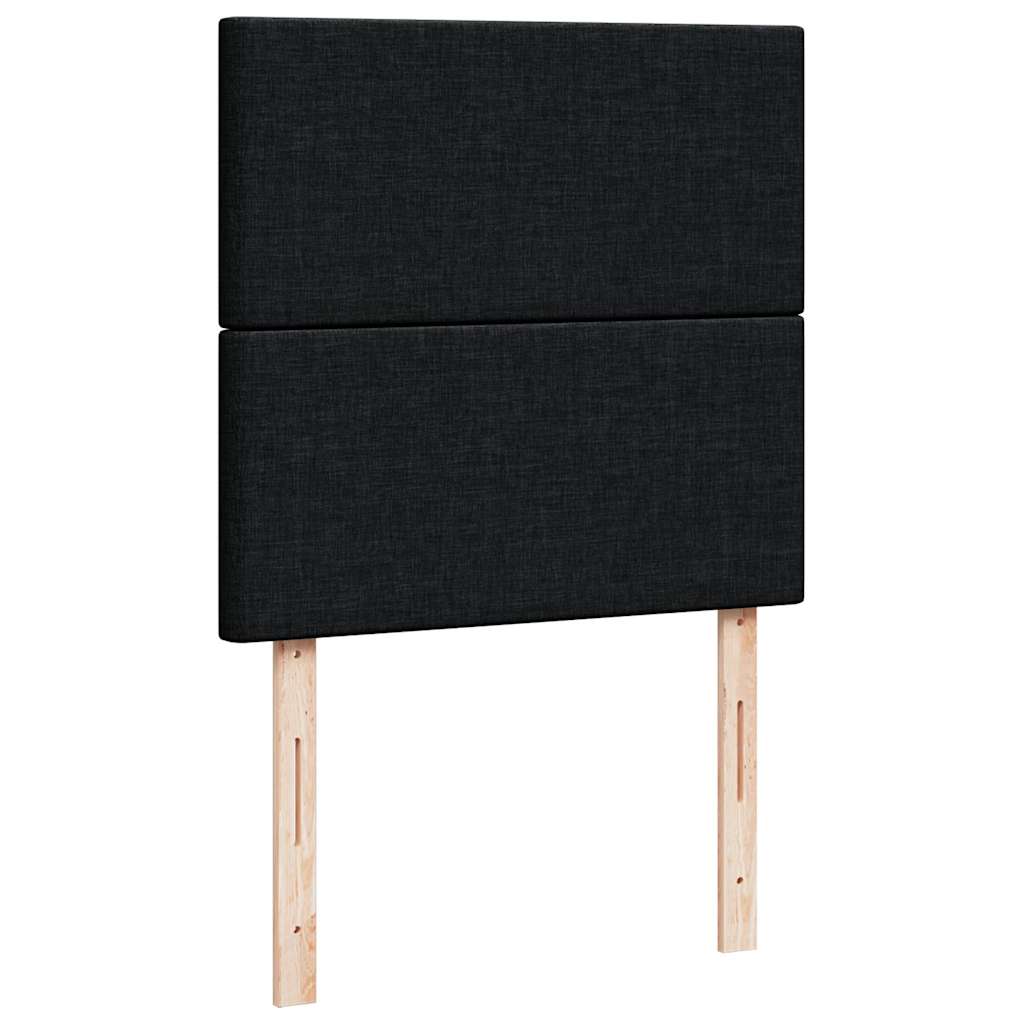 Ottoman Bed with Mattresses & LEDs Black 160x200 Cm Fabric