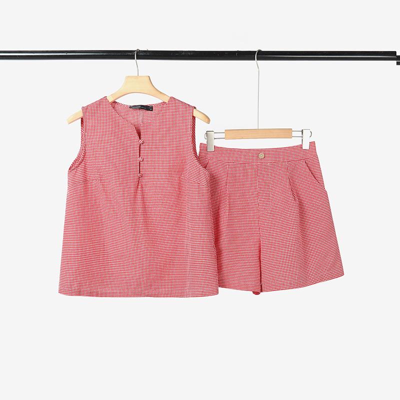 ZANZEA Women Sleeveless Tank Tops and Shorts Summer Two Piece Suit Sets