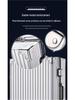 Large Capacity Aluminum Frame Travel Suitcase with Combination Lock, Trolley Wheels, and Durable Design for Men and Women.