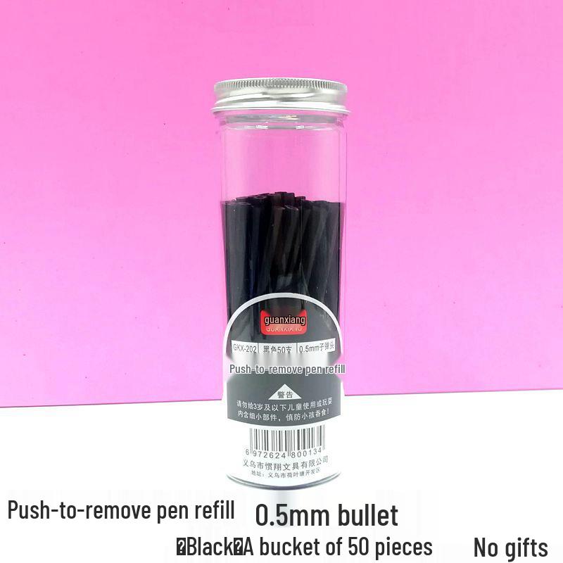 Press To Advance Friction Erasable Gel Pen Refill, 0.5mm Bullet Tip, Crystal Blue Black