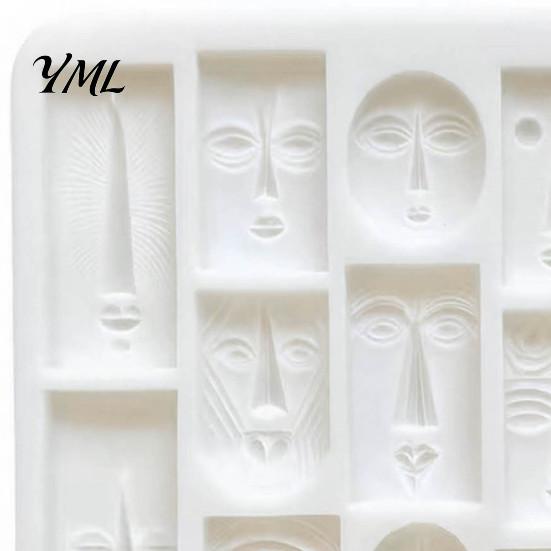 Multi Grid Geometric Fondant Mold Art Face Styling Baking Mold, Multi-grid Flexible Texture Tray, Food Grade PLA Plaster Casting Tool Abstract