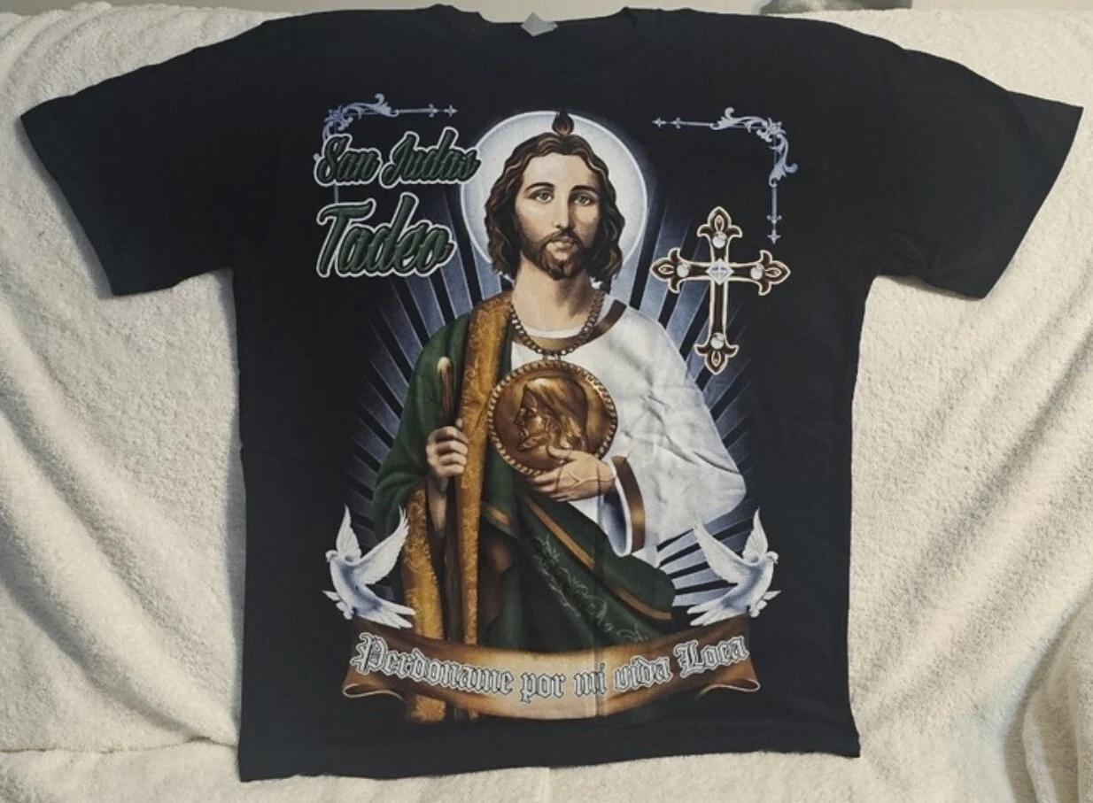 SAN JUDAS TADEO SAINT CROSS DOVE BIRD PERDONAME POR MI VIDA LOCA T-shirt 3XL