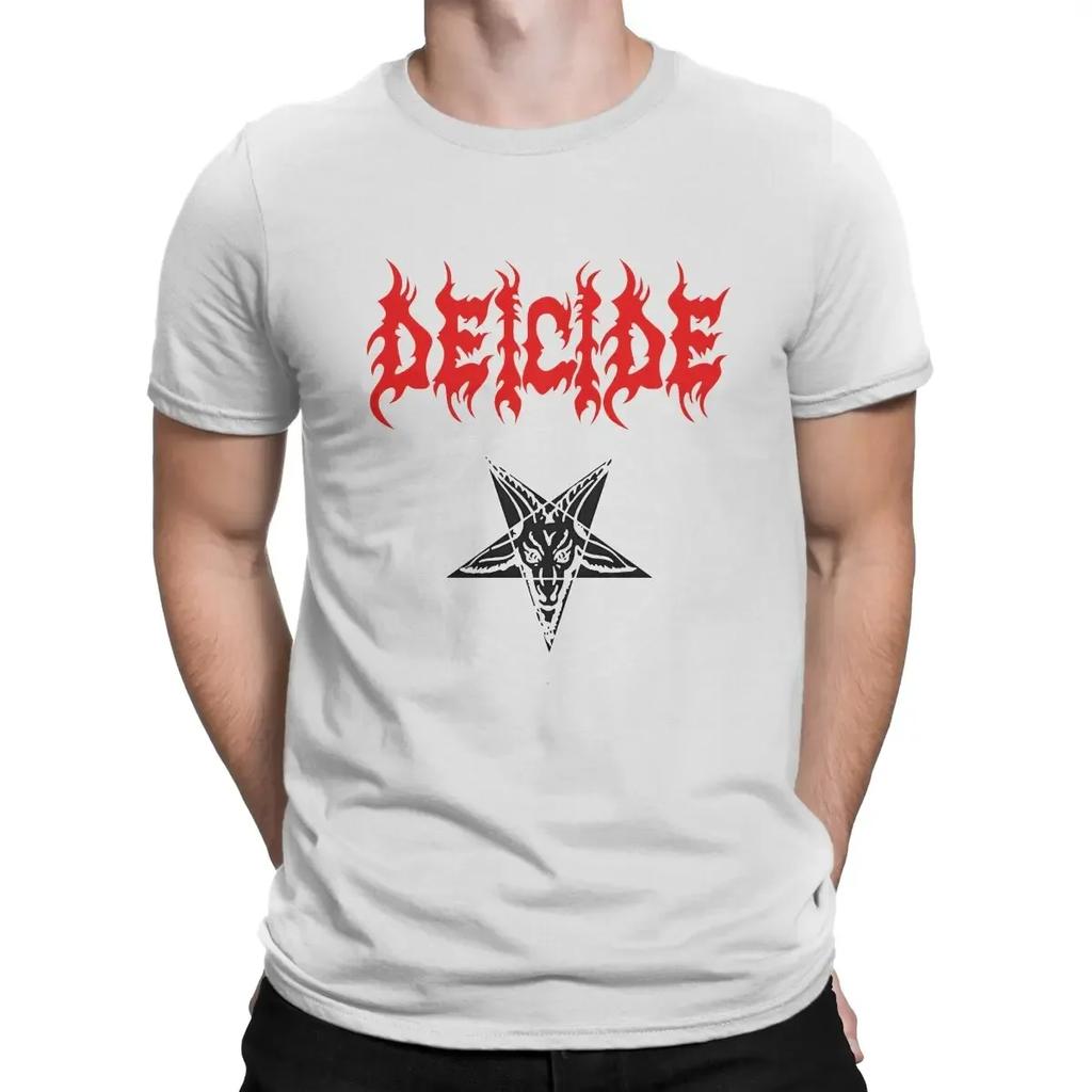 Pentagram Death Metal Men TShirt Deicide Crewneck Short Sleeve Fabric T Shirt Humor Top Quality Birthday Gifts