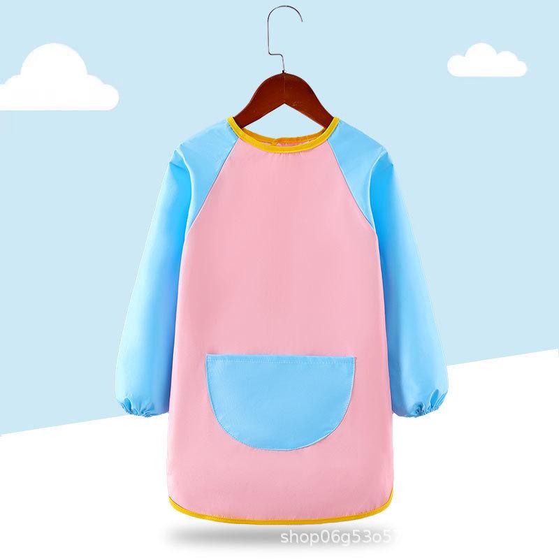 Grembiule Artistico Impermeabile Personalizzato per Bambini - Manica Lunga con Laccetti, Vestiti da Pittura Anti-Macchia