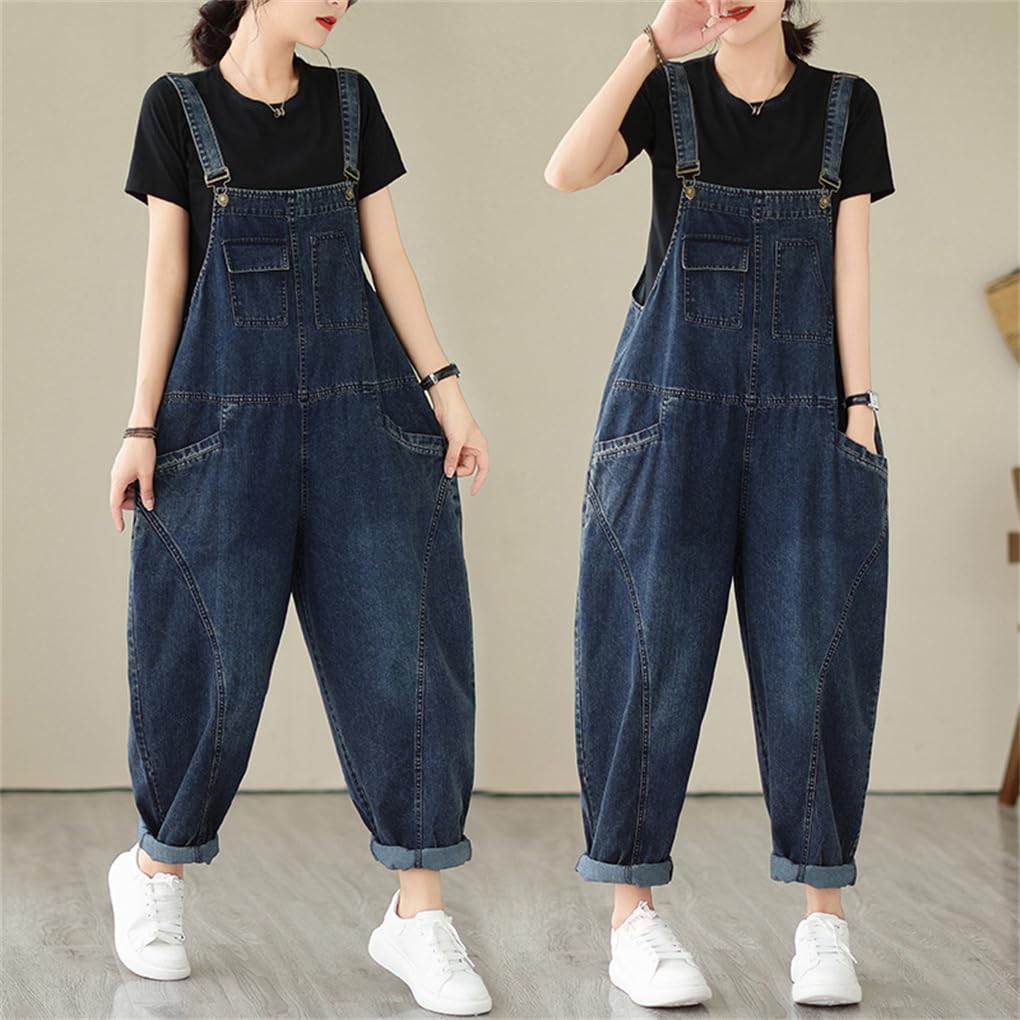 Mouhoukyo Denim Lang Damen Overall, Hose, Hose, Figurumspielender Einteiler, M-2XL (Gezeigte Farbe, 2XL)