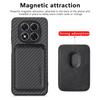 For Xiaomi Redmi Note 14 Pro 5G/Poco X7 5G Case Carbon Fiber Leather Back Cover with Detachable Card Bag