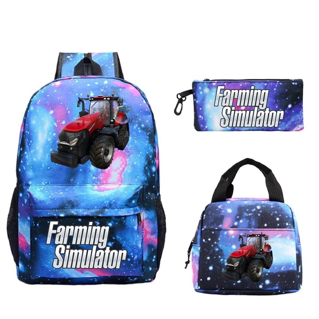 Printed children's personalized backpack, primary and secondary school student meal bag, pencil case