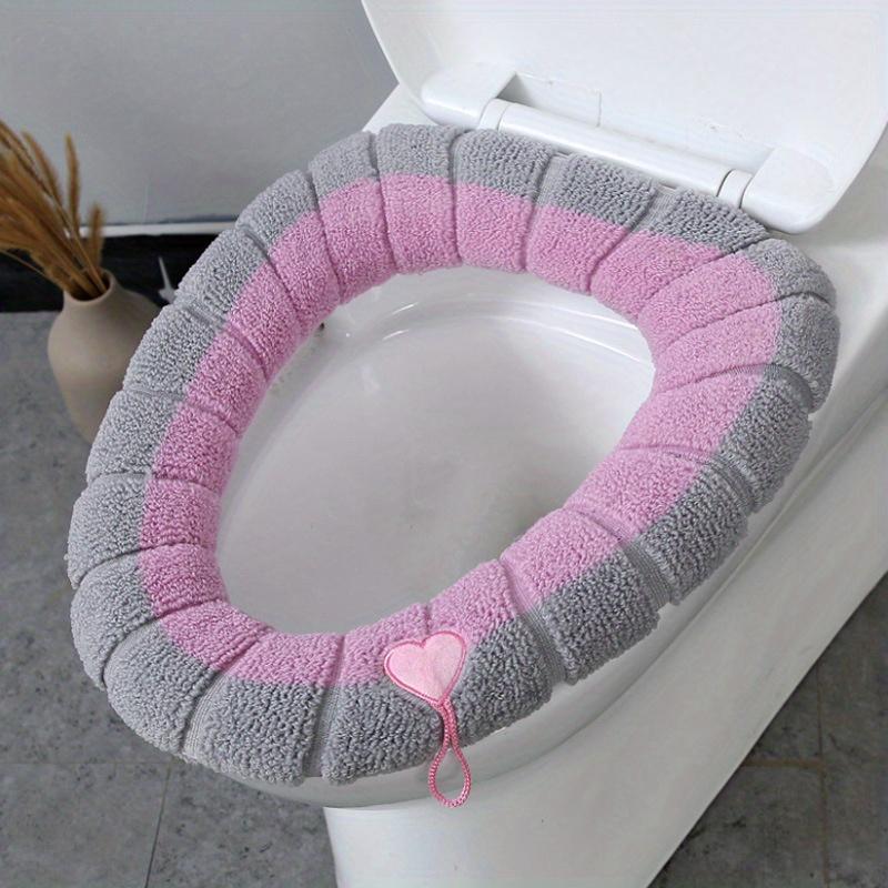 Two Tone Winter Toilet Seat Cushion, Warm Household Toilet Seat Cover, Toilet Seat Cover