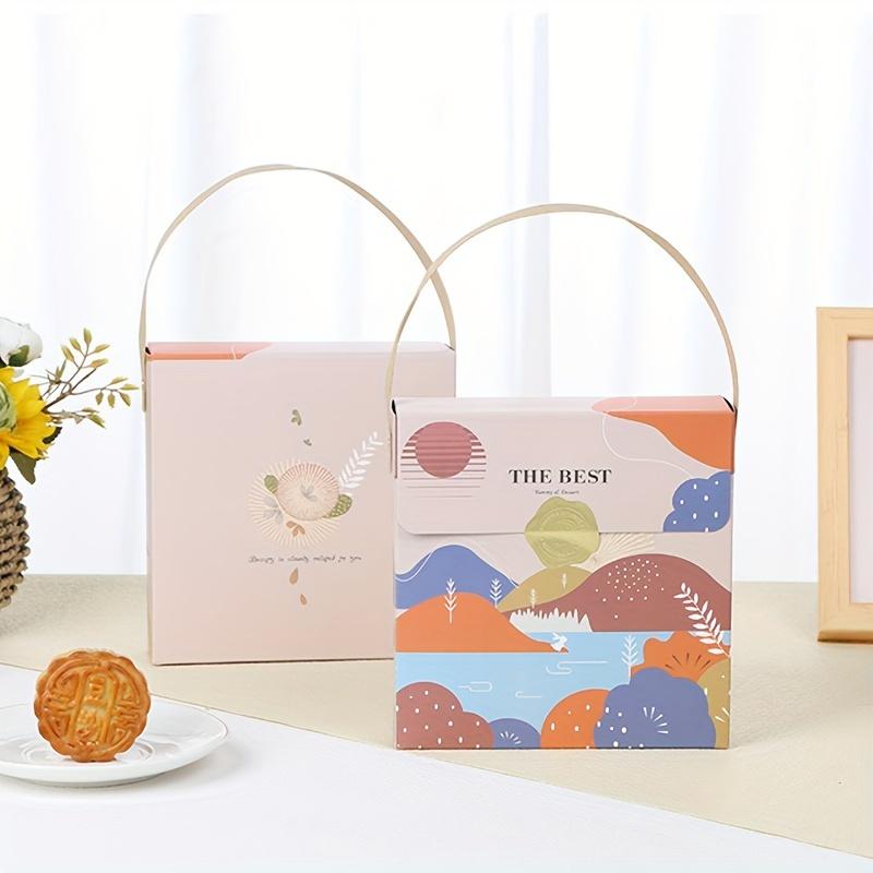 

5 наборов переносных коробок для упаковки десертов, коробок для тортов, коробок для выпечки, подходящих для подарков, изделий ручной работы, вечеринок, дней рождения, подарочных коробок 4 grids