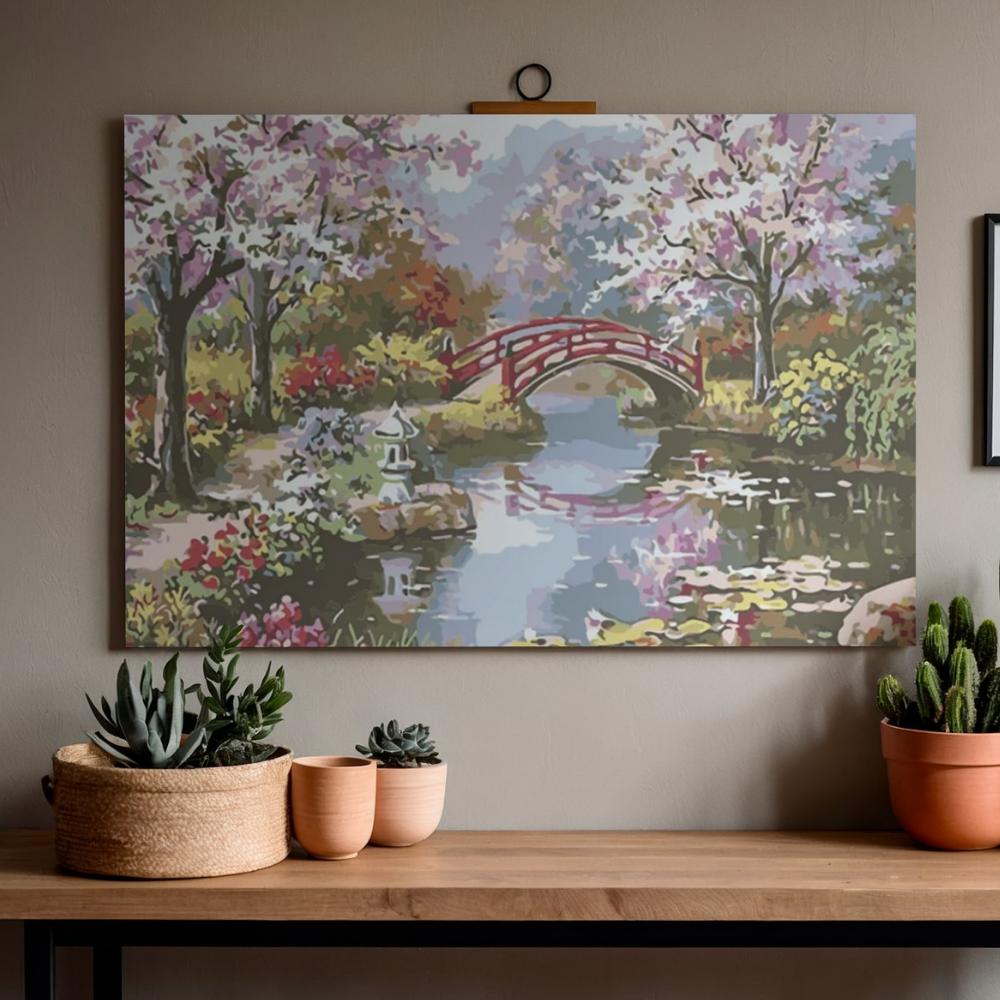 Obraz Do Malowania Po Numerach Z Ramą Park Wiosną 70X50 Cm