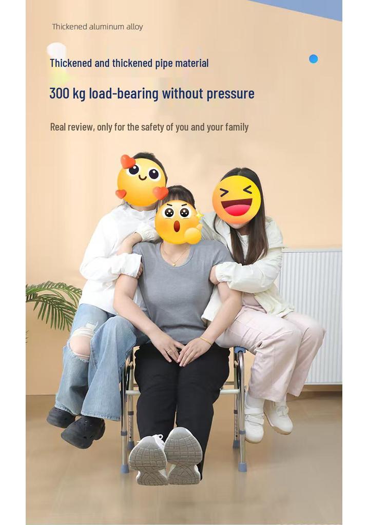 Stainless Steel Foldable Toilet Chair: Sturdy, Lightweight, Easy-to-Store Commode for Elderly & Pregnant Women