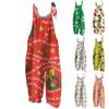 Women's Jumpsuit Halloween Print  Casual Loose Vintage Shoulder Strap Cotton Linen