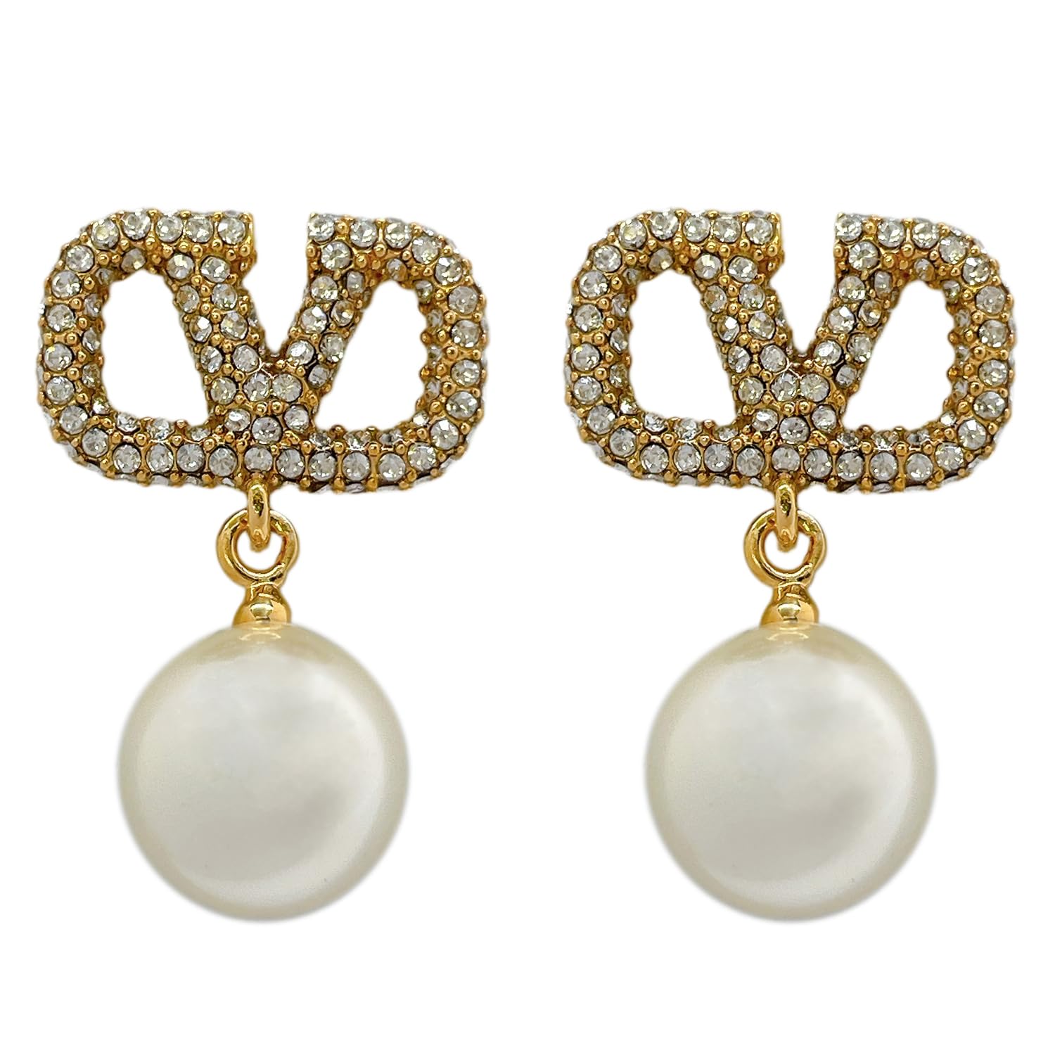 

Сережки-пусети Valentino V Logo Signature з металу, кристалів та перлинних намистин 5W2J0E36 QVS Y49 Золото/Прозорий/Кремовий [Товар]