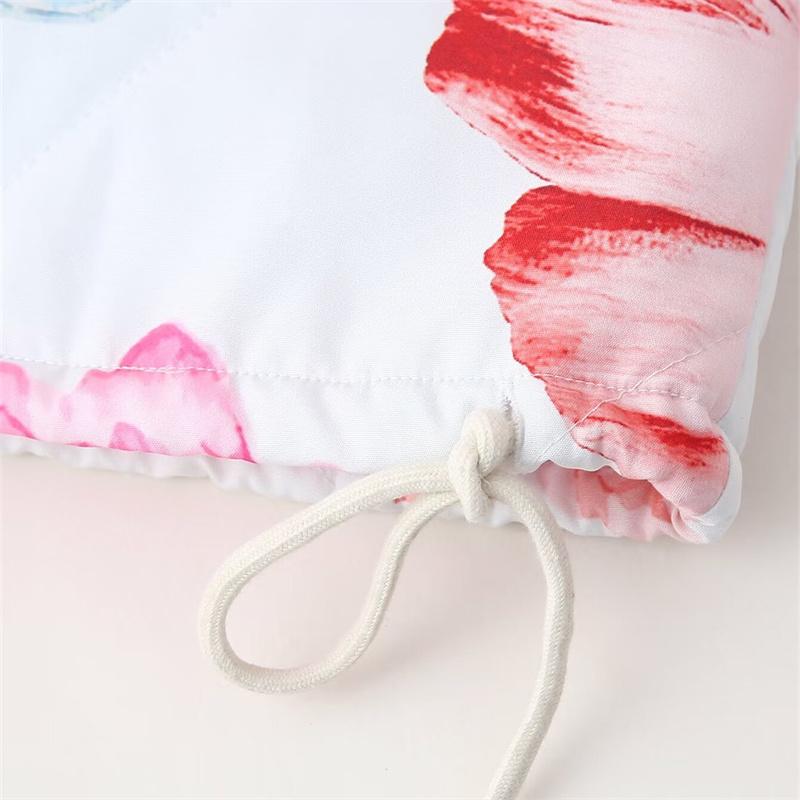 KEYANKETIAN New Pastoral style Flower Print Light Cotton-Padded Coat Autumn Single Breasted Drawstring Women's Quilted Jacket