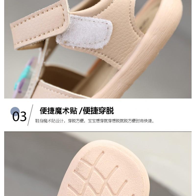 Baby Soft Sole Closed-Toe Sandals Toddlers Ages 1-3 Years Cartoon Design PU Upper PVC Closure Footwear