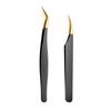 Stainless Steel Black Gold Feather Dolphin Tweezers for Beauty and Manicure