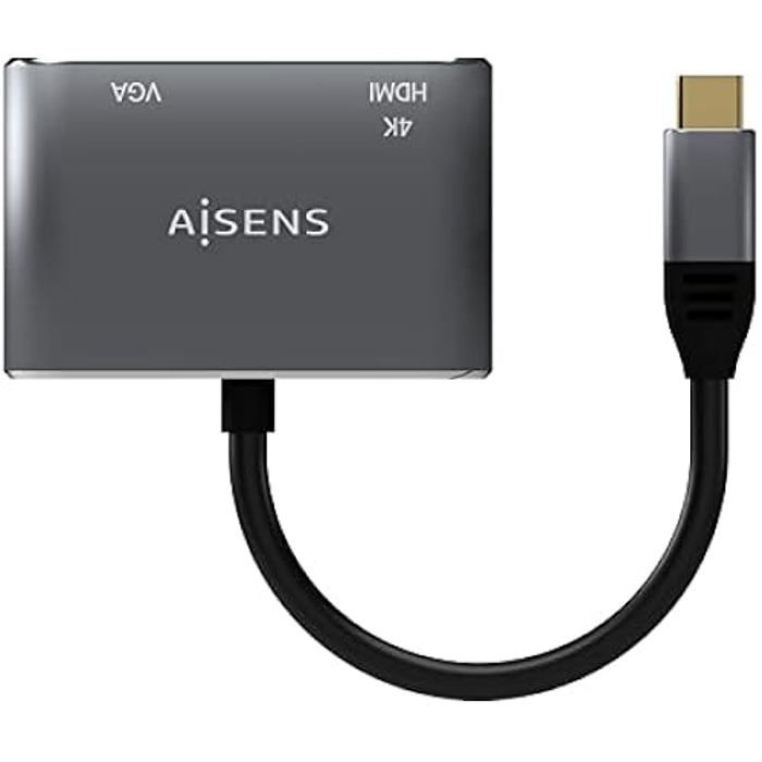 USB Type-C Adapter - AISENS - A109-0627 - HDMI - VGA - Grey