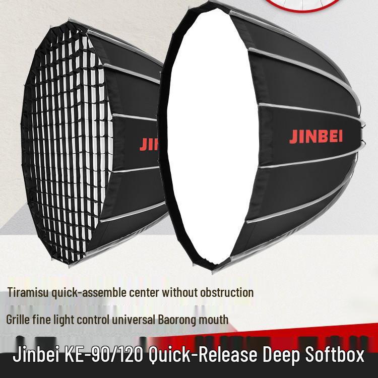 8-Sided Quick-Release 90/120cm Deep Parabolic Softbox for Photography and Video Lighting
