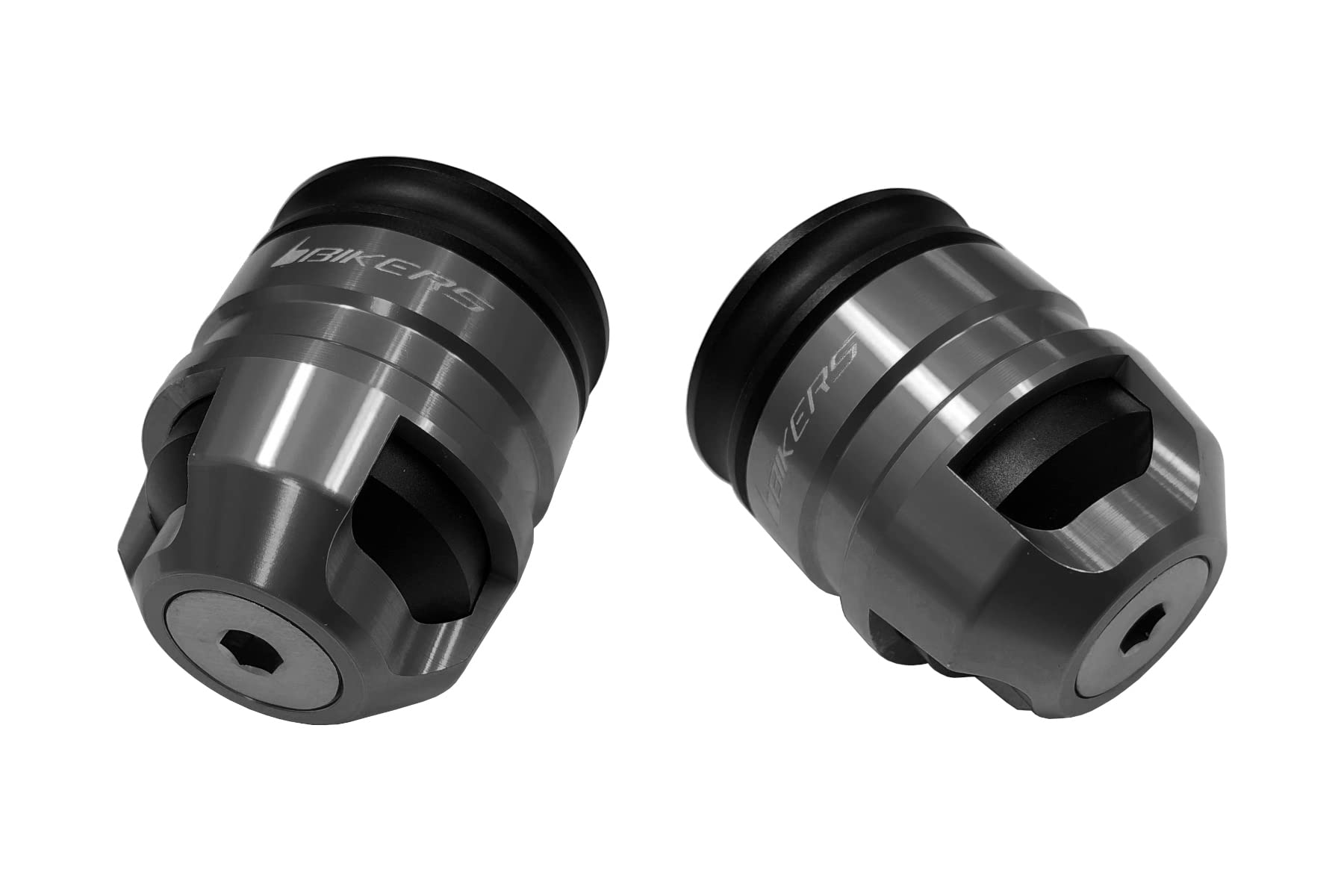 BIKERS Bar Ends for Z250 Gray ZX-25R, Z900RS, Z1000, Ninja250, (Left & Right) - Aluminum, - BK-K258-GRY серый
