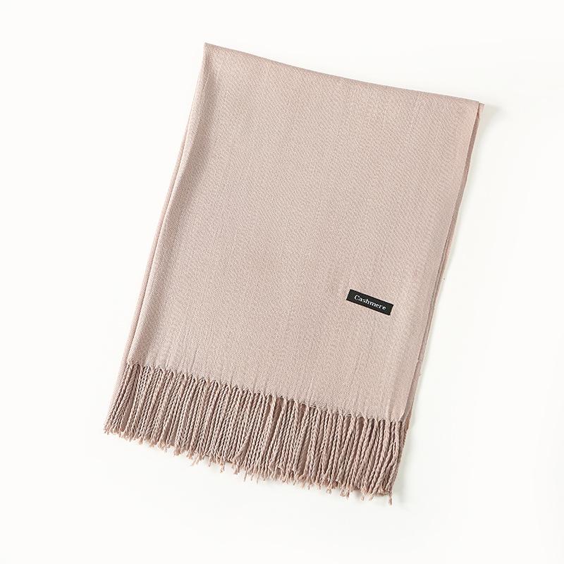 

Зимний теплый шарф из искусственного кашемира Maillard - однотонная шаль с кисточками для подружек невесты в подарок Flat 200*70cm (with tassels)