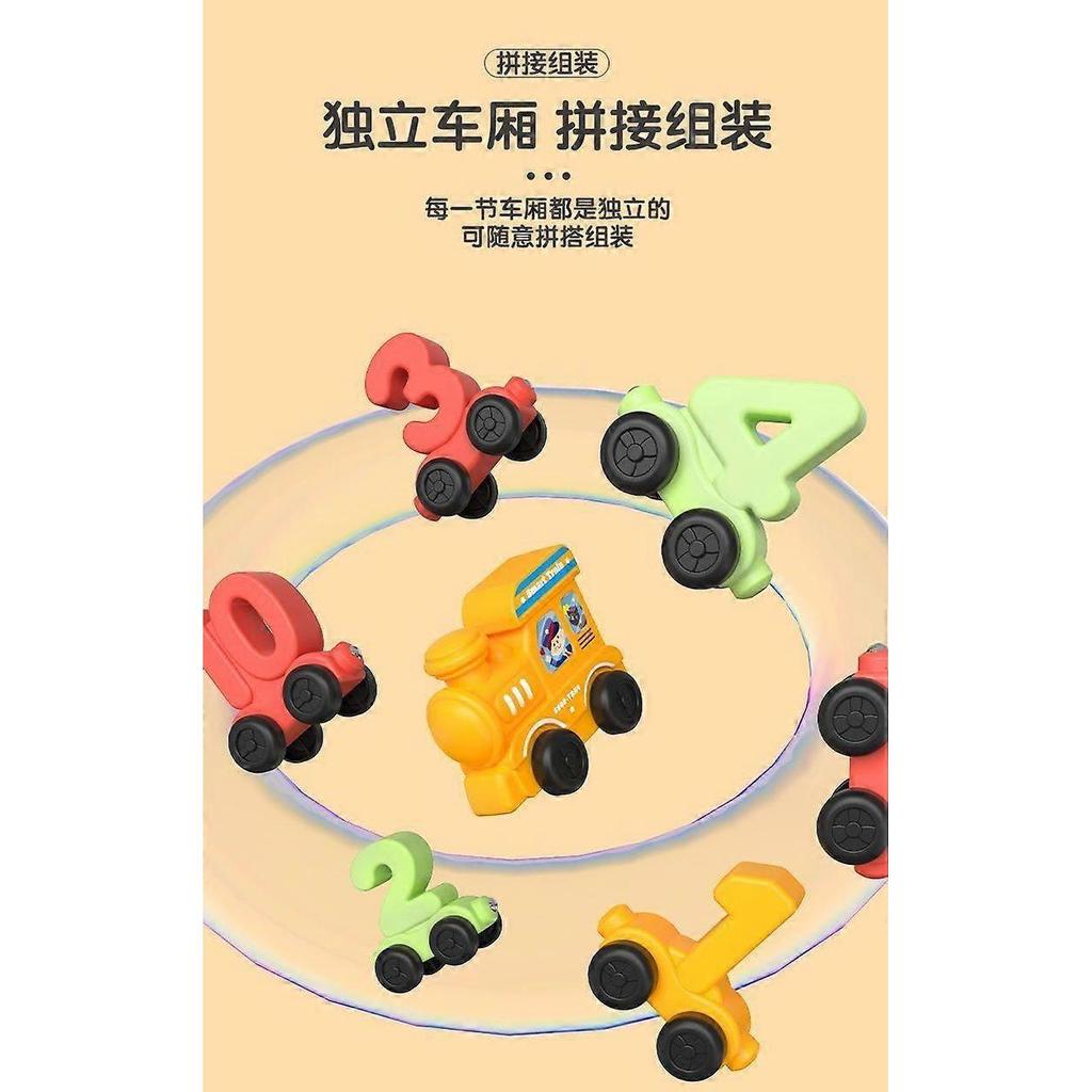 Juego de Tren de Números para Niños Pequeños - 11 Vagones con Números y Locomotora, Juguete Educativo de Aprendizaje Temprano para Niños y Niñas
