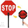 13 X 13 Inches Stop Slow Sign with Metal Handle,Double Sided Traffic Sign, Reflective Aluminum Stop Slow Paddle,Fade Resistant/Waterproof/Easy To