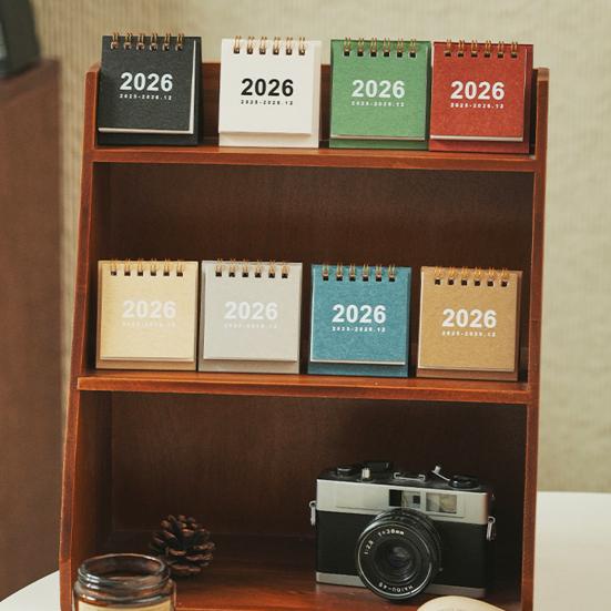 2026 Mini Desk Calendar Jan.2026-Dec.2026 12 Monthly Planner Small Standing Flip Calendar with Twin-Wire Binding for Home Office