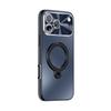 Plating For Magsafe Magnetic Phone Case For iPhone 17 Air 16 15 14 Pro Max Metal Rotating Ring Holder Bracket Matte Cover