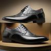 Large Size New Youth Versatile Breathable Leather Shoes Color-blocked Carved Business Personality Splicing Casual Leather Shoes Men