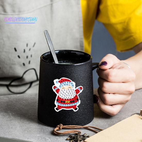 1 Set Diamant-Malerei-Aufkleber zum Selbermachen, Cartoon-Muster, Weihnachten, Strass-Aufkleber-Set für Urlaubsdekoration