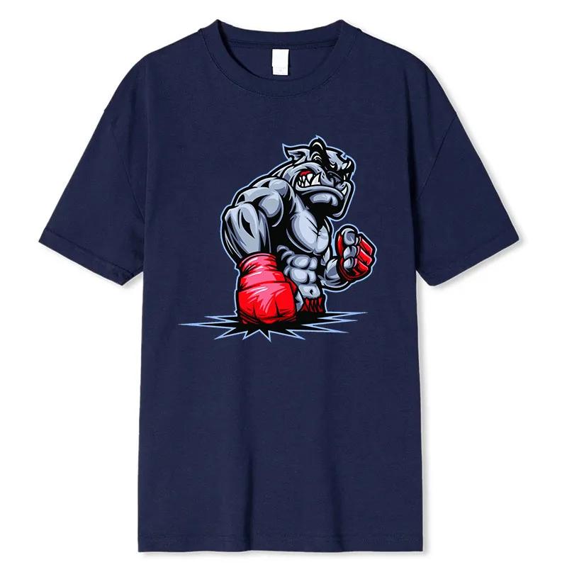 

Мужская футболка Бокс Собака Принт Топы Хлопковые футболки Для женской моды Повседневная Мягкая С коротким рукавом Свободная Мужские футболки Удобная XXXL