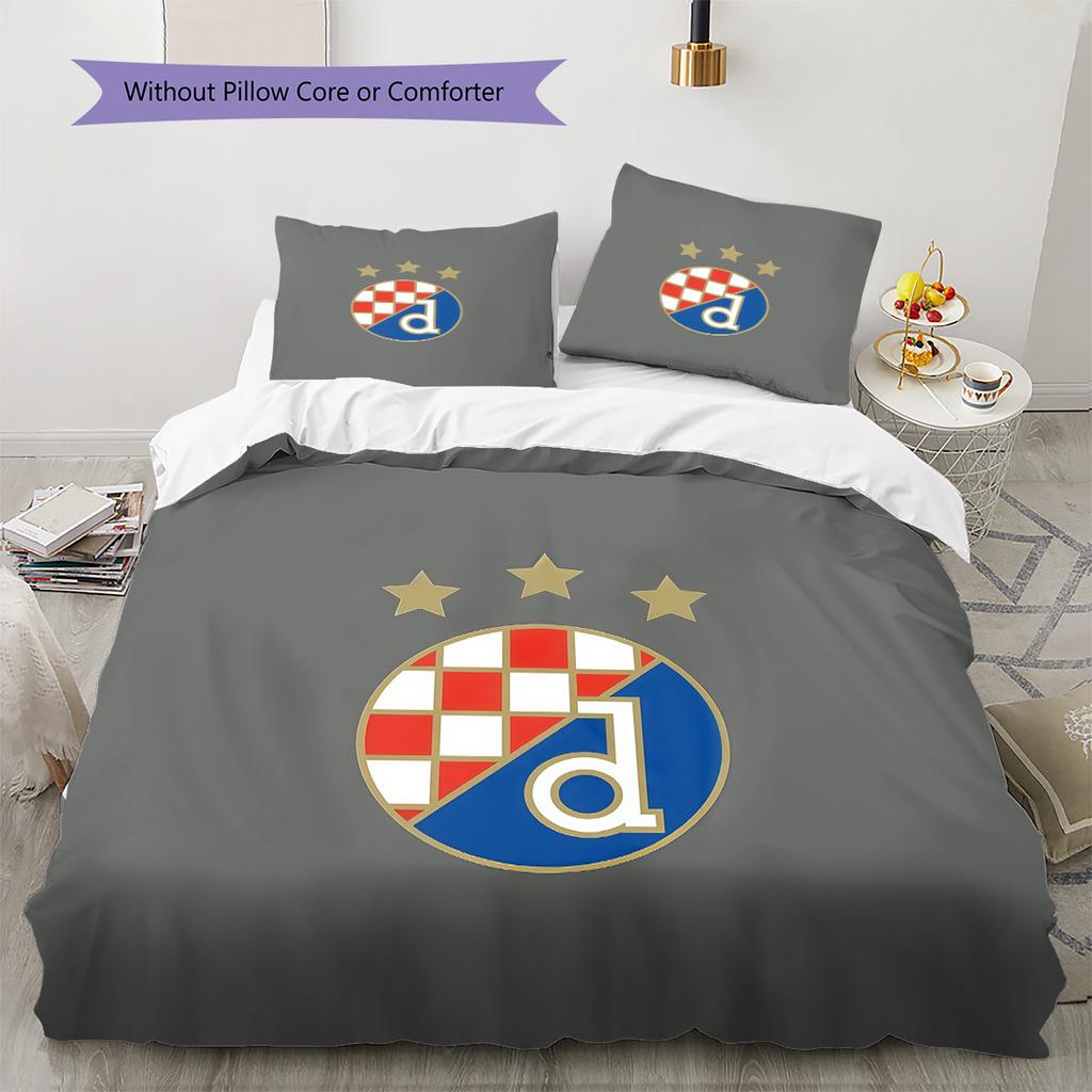 GNK Dinamo Zagreb Pattern Bedding Quilt Set  Home Decoration  Gift (1 * Duvet Cover + 2 * Pillowcase  Without Core)