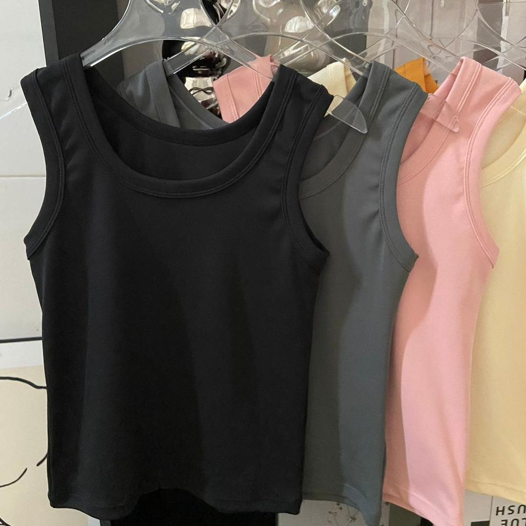 Klein bretelvest dames buitenkleding basis binnenhoes borst brede schouderband yogatop Amerikaans vest zonder borstkussen