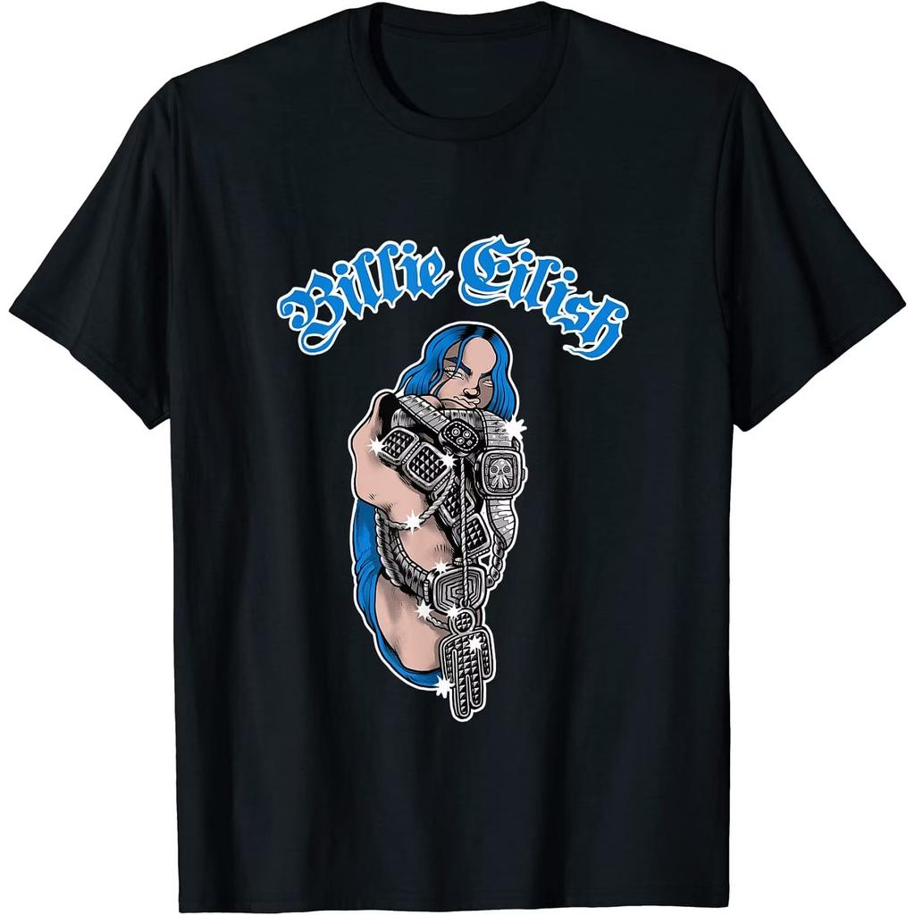 Billie Eilish Unisex-Erwachsene Bling Glitzer T-Shirt