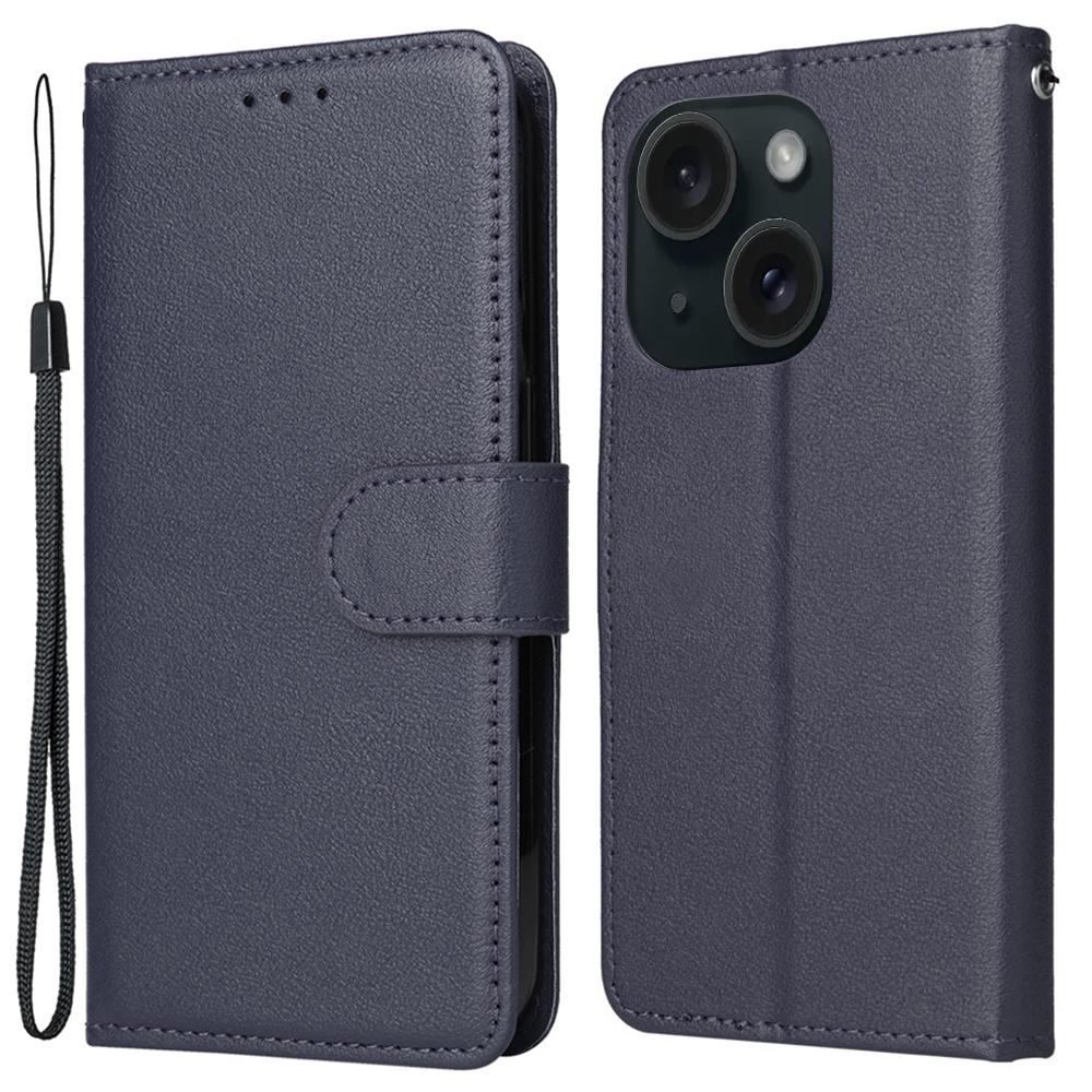 For iPhone 15 Magnetic Closure Flip PU Leather Phone Stand Cover Wallet Cell Phone Case