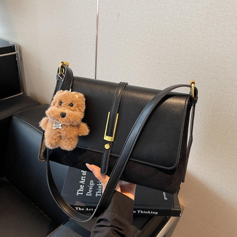 Retro Fashion Splicing Pendant Bag Women's 2025 New Armpit Bag Versatile Shoulder Large Capacity Simple Messenger Bag