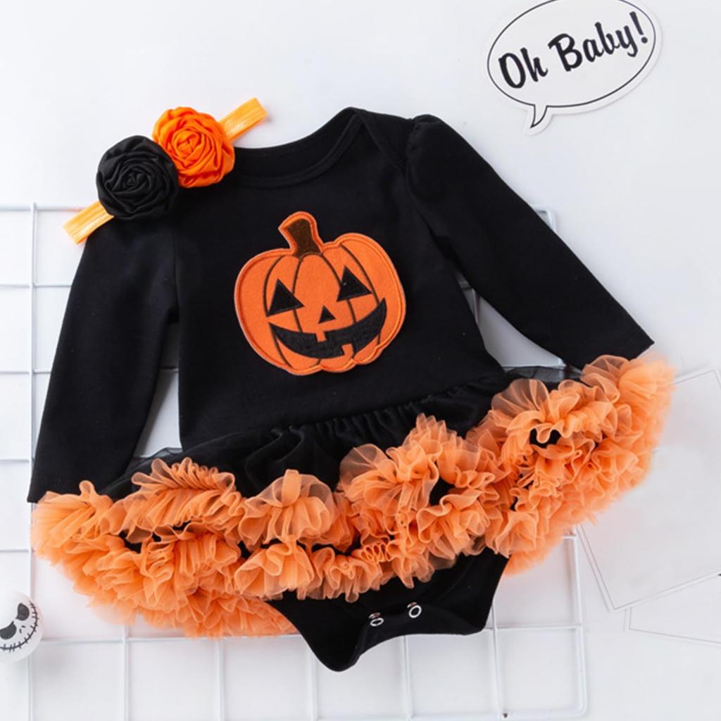 Halloween Costume for Baby Cute Fancy Pumpkin Long Newborn Cute Kids Costume [HarnyLoom] Kids, Pumpkin, Clothes, Girls, Kigurumi, Dress, Skirt,