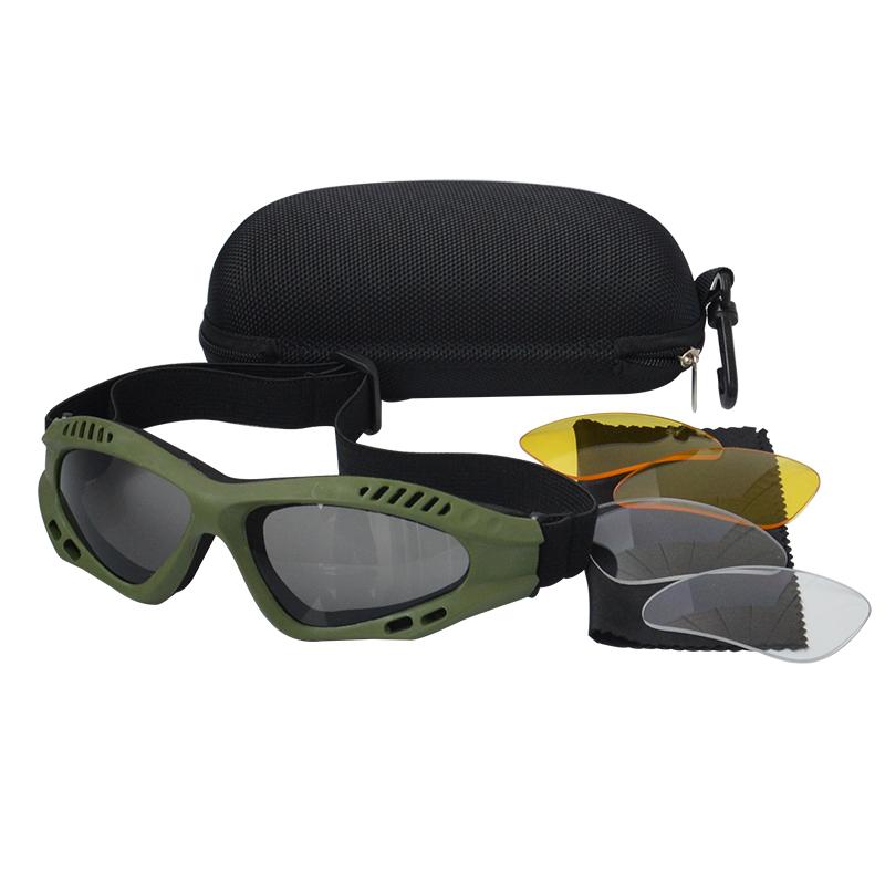 3 Lens Protective Goggles Sport Goggles Men Tactical Sunglasses clear Glasses