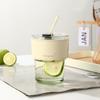 400ml Water Bottle Creative Glass Coffee with Straw Cup with Lid Cup Cover Ins Style Milk Tea Drinkware Couple Coffee Mug