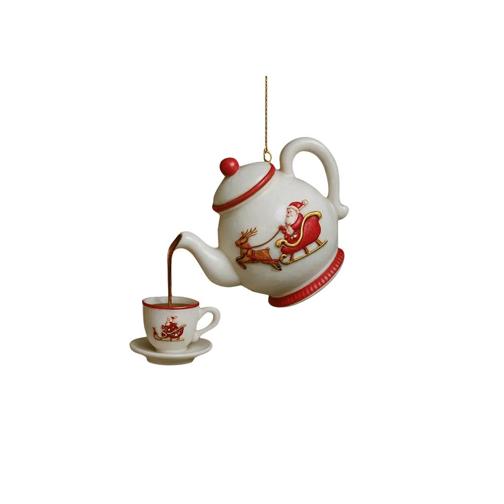 2D Acrylic Christmas Teapot Decorative Pendant Is Suitable For Holiday Decoration And Is A Gift For Tea Lovers
