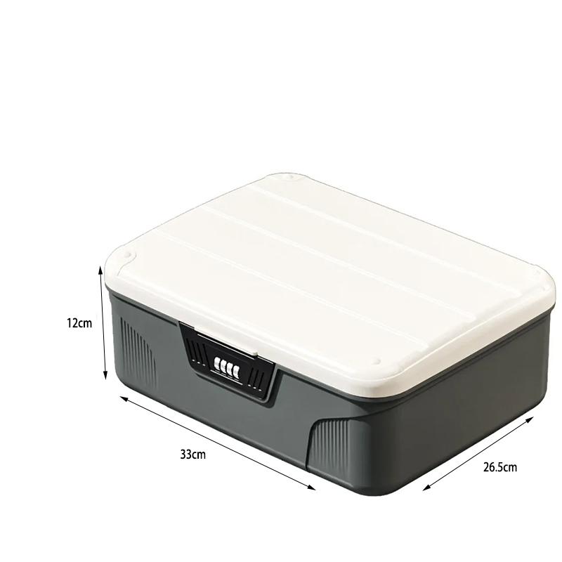 Password Lock Safe Box Large Capacity Multilayer Document Storage Box Valuables Passport Jewelry Privacy Security Storage Box