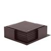 6pcs/set  Leather Heat Insulation Coasters Tea Square Leather Tea Coffee Cup Pad Desk Decor