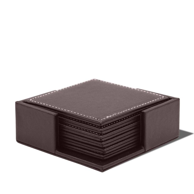 6pcs/set Leather Heat Insulation Coasters Tea Square Leather Tea Coffee Cup Pad Desk Decor