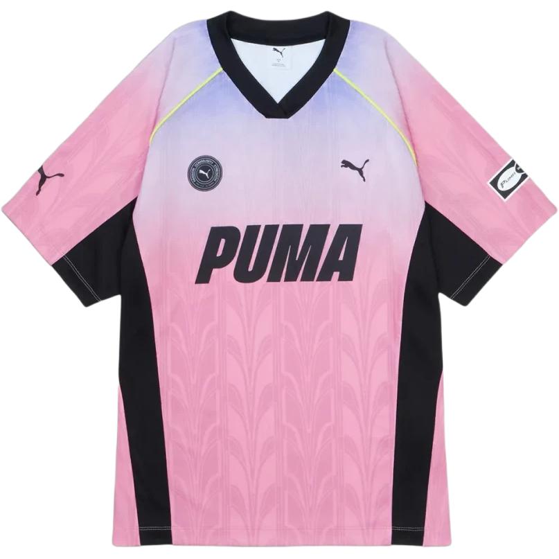 Puma Logo Color Block V-Neck Short Sleeve Soccer Shirt Unisex tops 950412-04