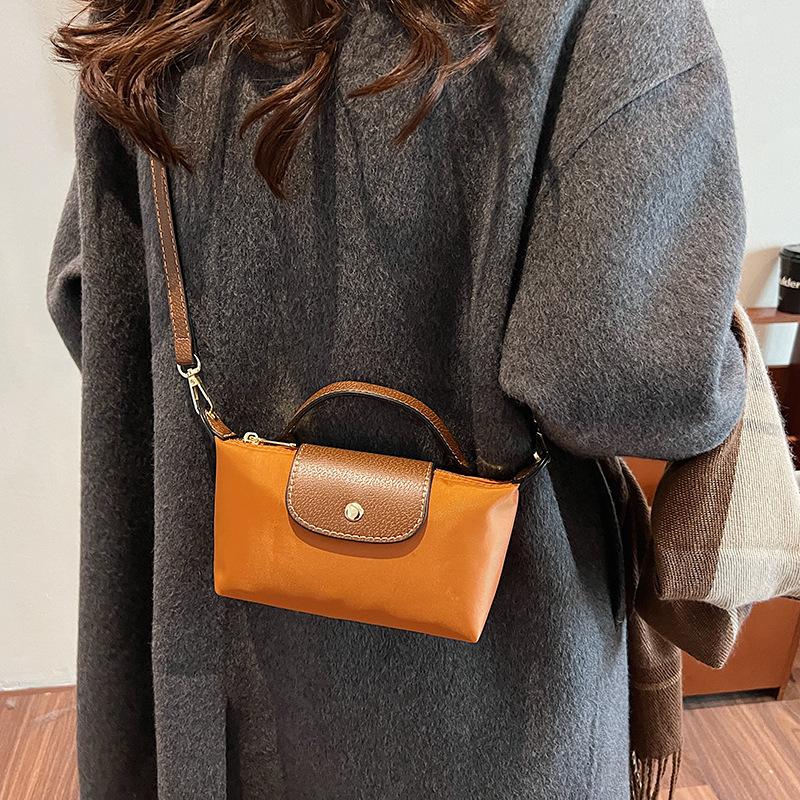 Retro Fashion Versatile 2025 Spring and Summer Women's Bags One Shoulder Crossbody Hand Carry High-end Nylon Dumpling Bags